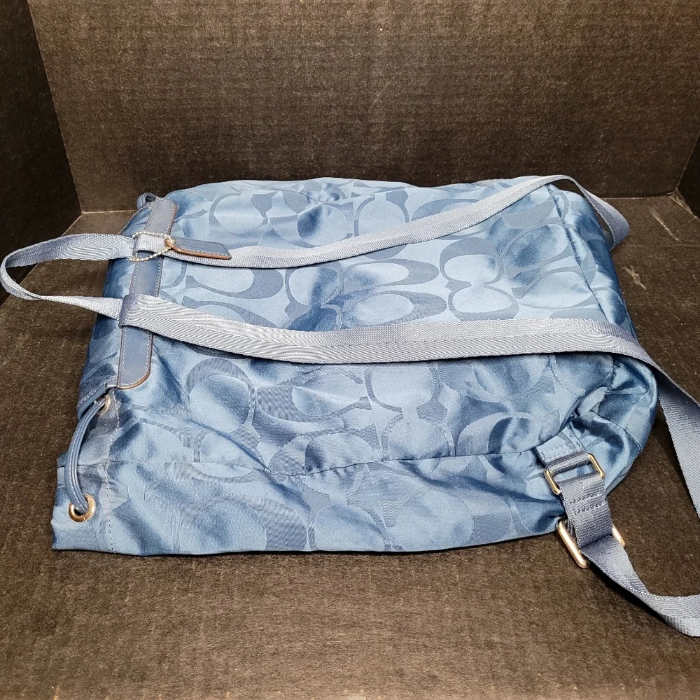 Coach Signature C's Nylon Getaway Backpack Teal # E1457-F30781 - Picture 5 of 14